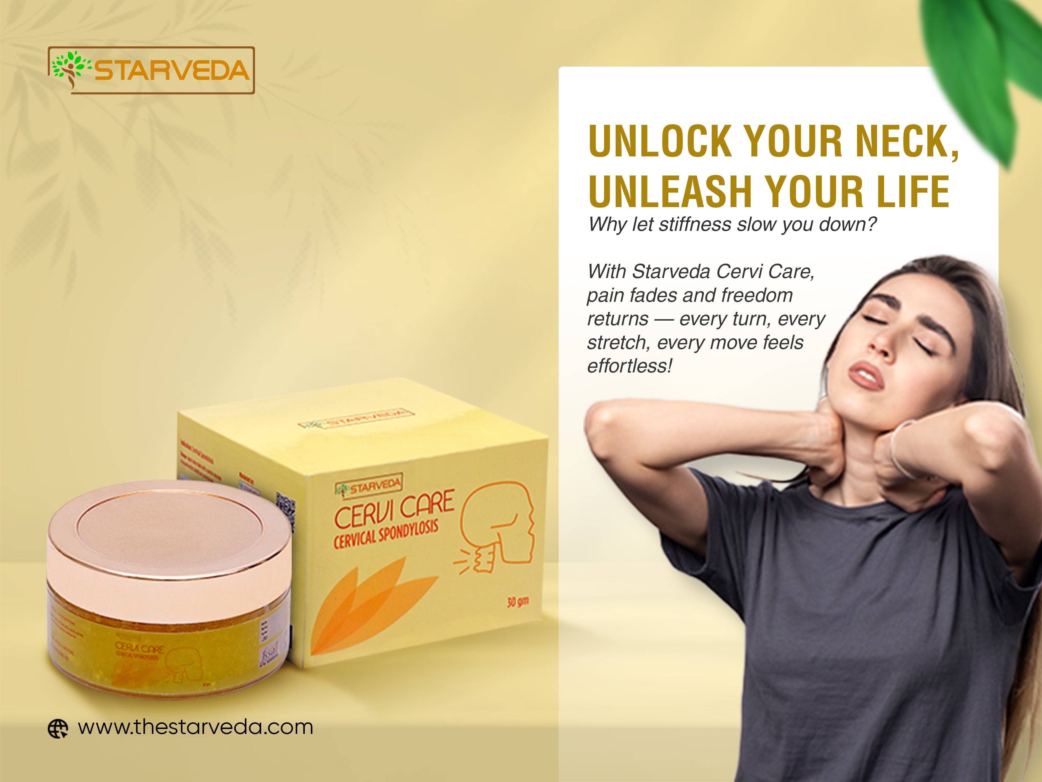 Starveda Cervi Care Cream – Ayurvedic Relief for Cervical Spondylosis