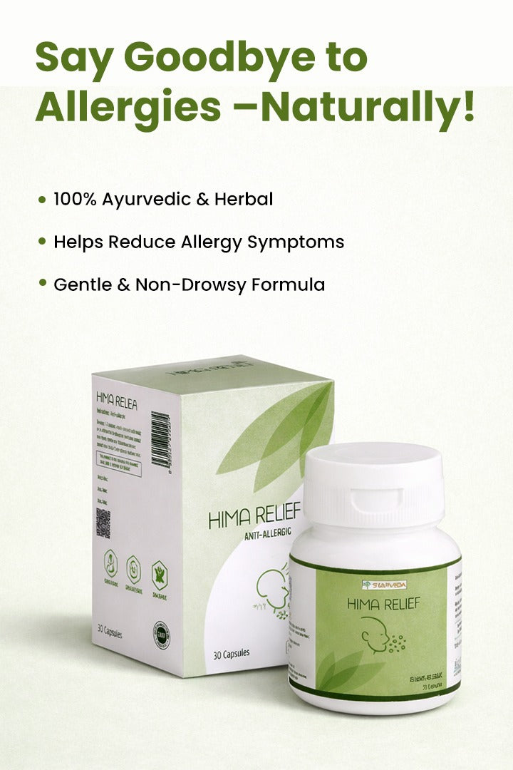 Starveda Hima Relief Capsules- support the body’s natural response to allergies with potent herbs like Amalaki, Yashtimadhu, Pippali, Manjistha, and Guduchi -30 capsules (Pack of 2)