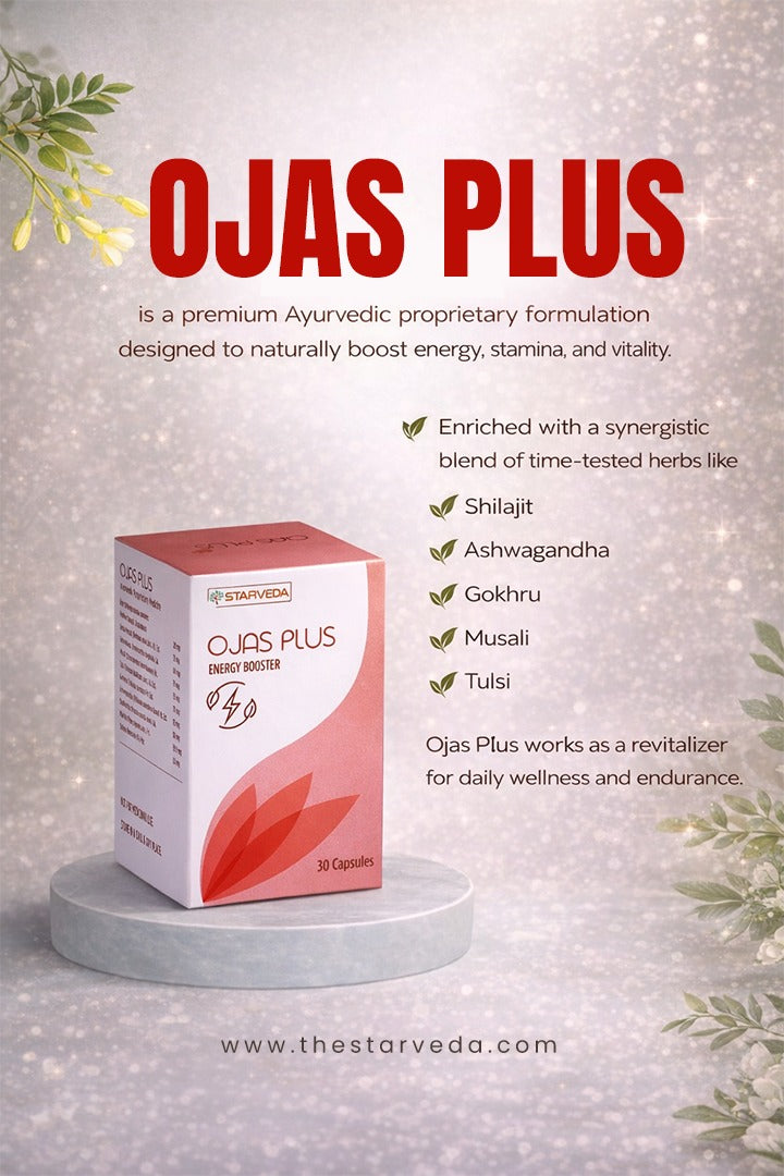 Starveda Ojas Plus Capsules-Ayurvedic blend formulated to support energy, stamina and vitality with blend of Semal Musli, Ashwagandha and Talmakhana- 30 capsules (Pack of 2)