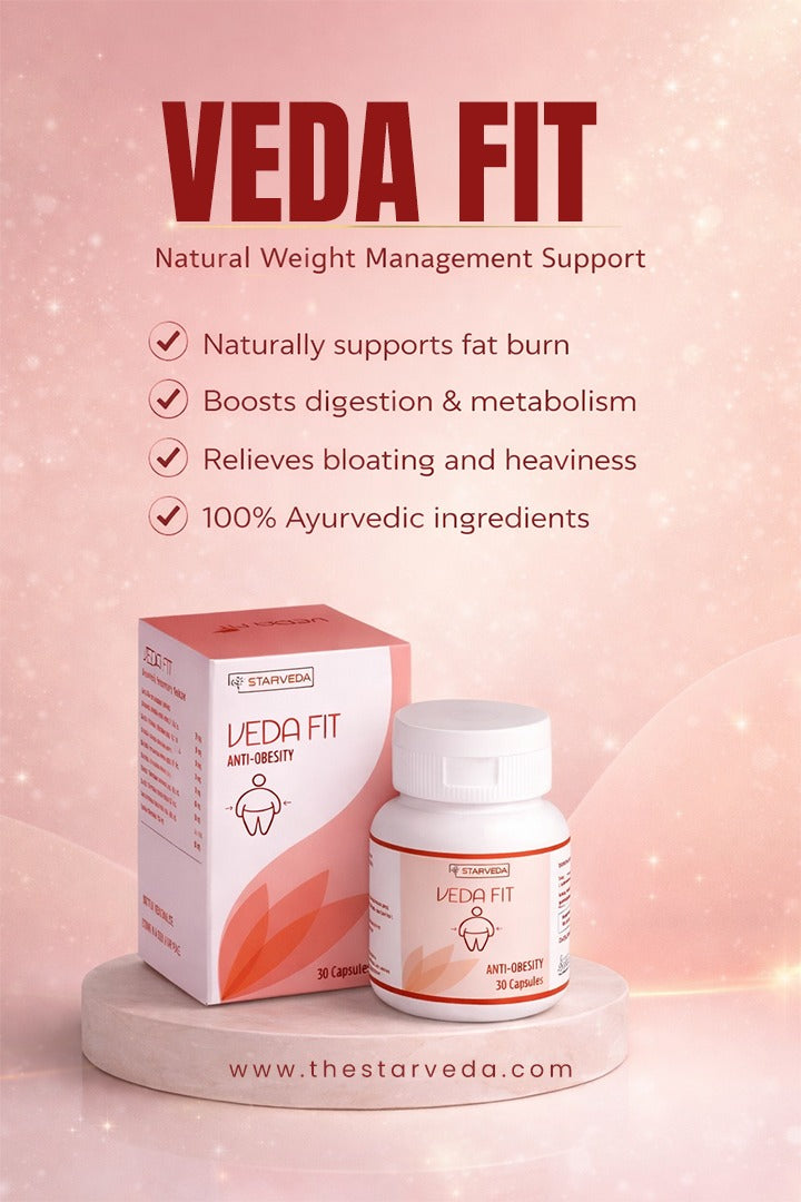 Starveda Veda Fit Capsules-support healthy metabolism and aid in natural weight management with blends of classical herbs like Bibhitaki, Haritaki, Amalaki, Chitrak, and Kutaki-30 capsules (Pack of 2)