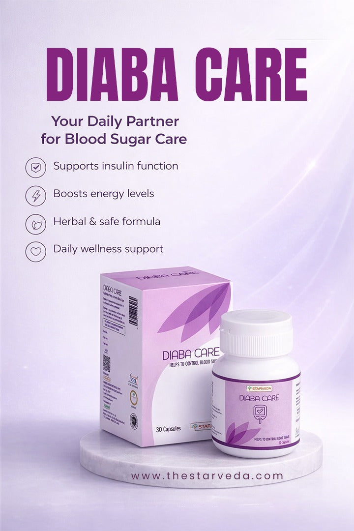 Starveda Diaba care Capsules - help manage blood sugar levels naturally with Amalaki, Haridra, Jambu, Meshashringi-30 Capsules (Pack of 2)