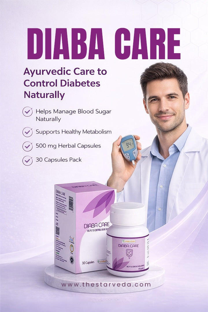 Starveda Diaba care Capsules - help manage blood sugar levels naturally with Amalaki, Haridra, Jambu, Meshashringi-30 Capsules (Pack of 2)