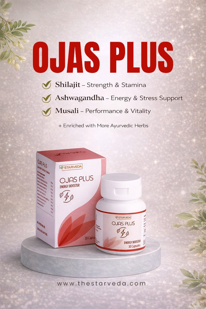 Starveda Ojas Plus Capsules-Ayurvedic blend formulated to support energy, stamina and vitality with blend of Semal Musli, Ashwagandha and Talmakhana- 30 capsules (Pack of 2)