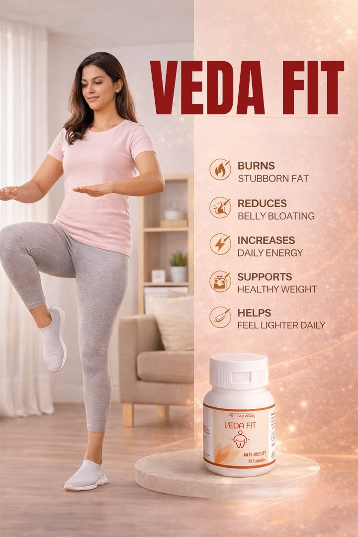 Starveda Veda Fit Capsules-support healthy metabolism and aid in natural weight management with blends of classical herbs like Bibhitaki, Haritaki, Amalaki, Chitrak, and Kutaki-30 capsules (Pack of 2)