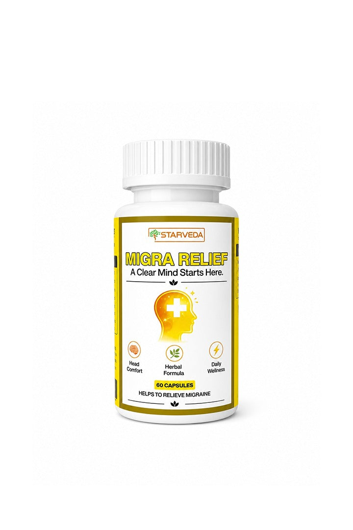 Starveda Migra Relief Capsules | Migraine Relief | 60 Caps