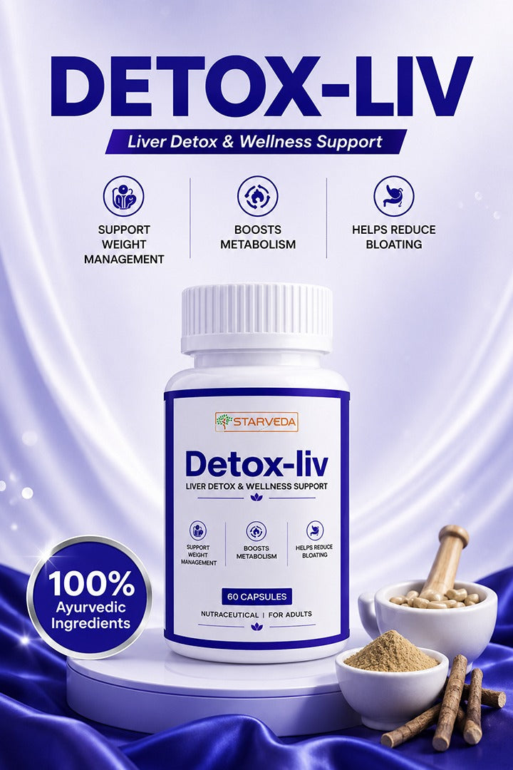 Starveda Detox Liv Capsules | Liver Detox & Health | 30 Caps x2