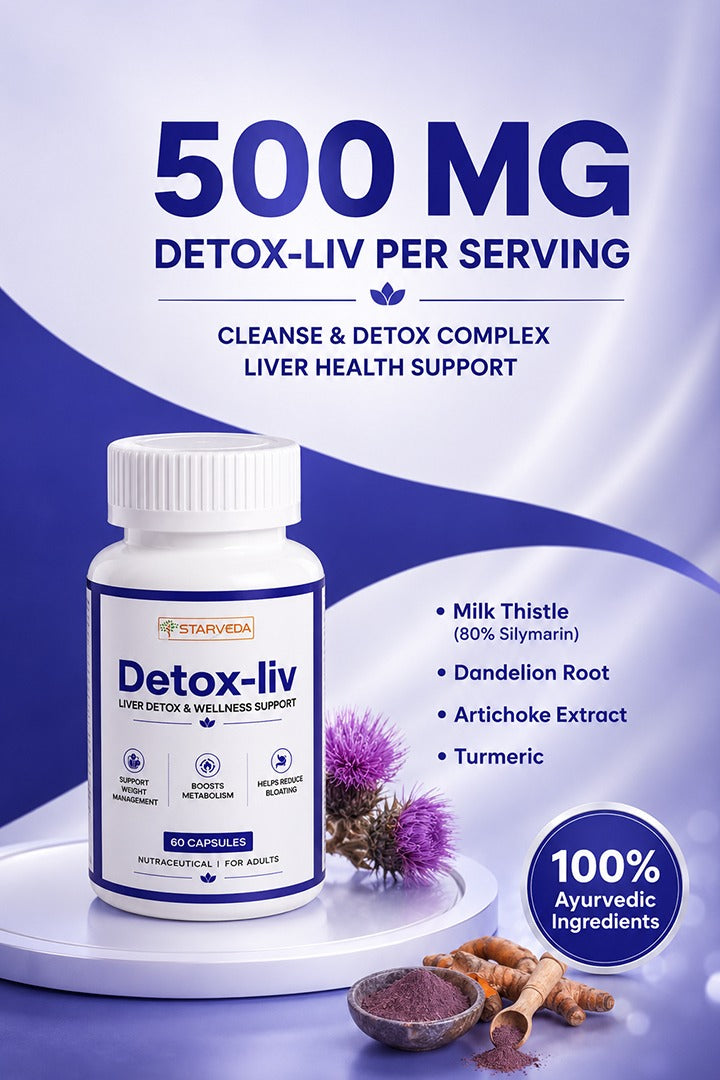 Starveda Detox Liv Capsules | Liver Detox & Health | 30 Caps x2