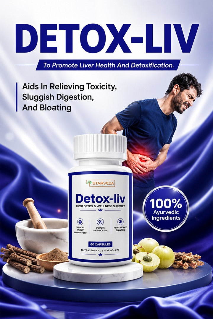 Starveda Detox Liv Capsules | Liver Detox & Health | 30 Caps x2