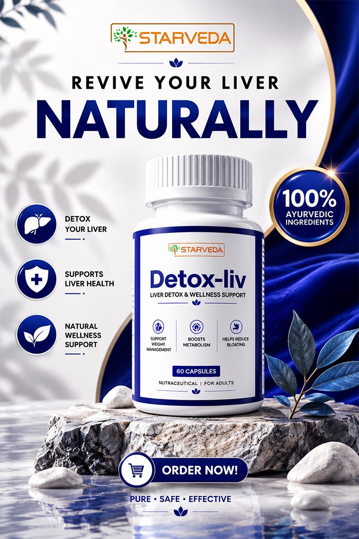 Starveda Detox Liv Capsules | Liver Detox & Health | 30 Caps x2