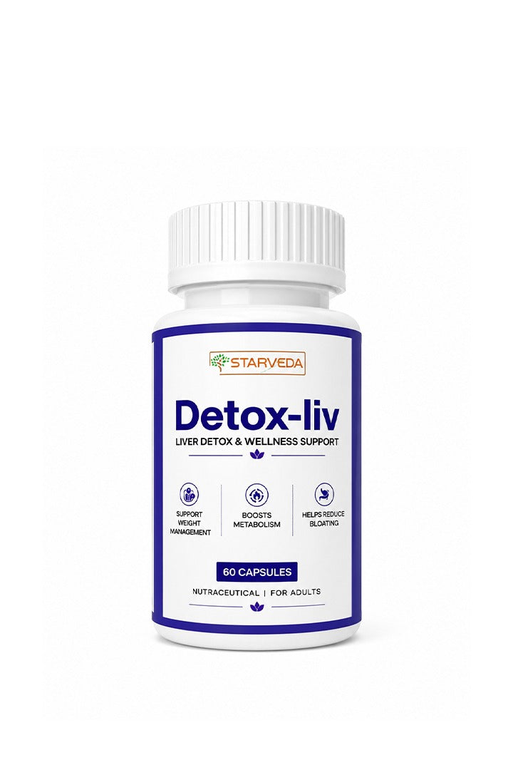 Starveda Detox Liv Capsules | Liver Detox & Health | 30 Caps x2