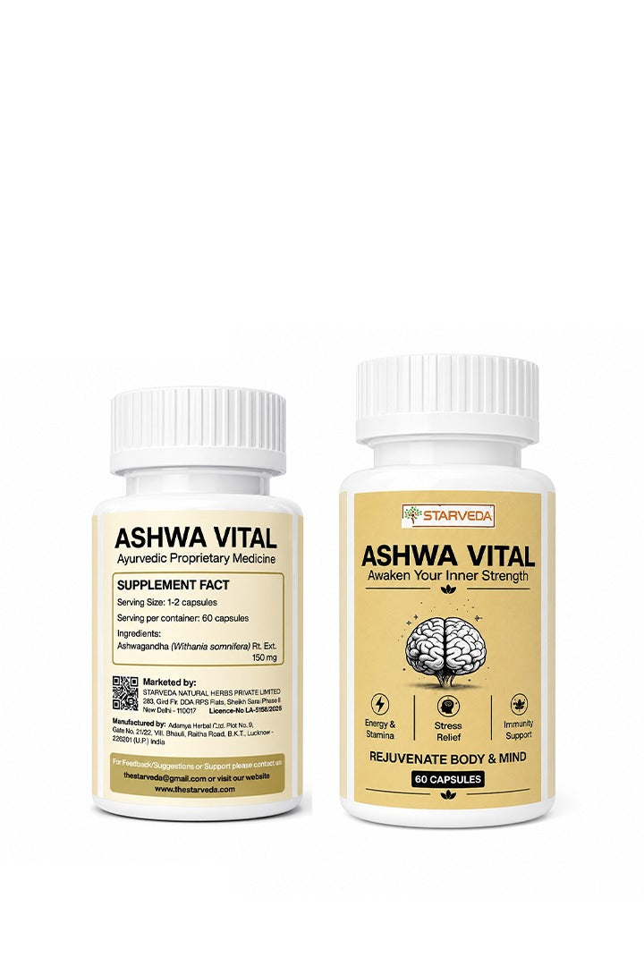 Starveda Ashwagandha Capsules | Strength & Stress Relief | 60 Caps