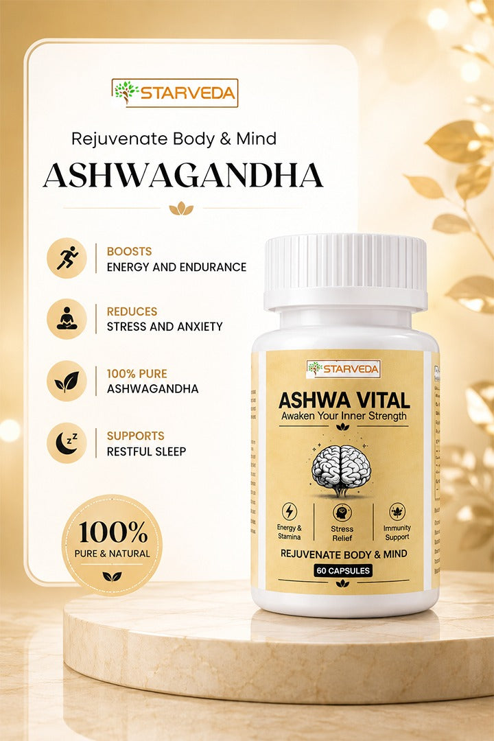 Starveda Ashwagandha Capsules | Strength & Stress Relief | 30 Caps x2