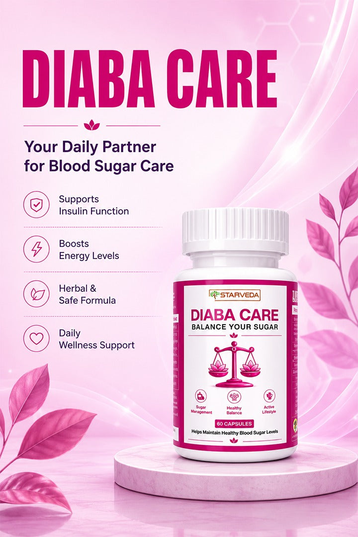 Starveda Diaba Care Capsules | Blood Sugar Support | Herbal | 60 Caps