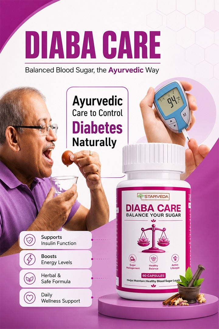 Starveda Diaba Care Capsules | Blood Sugar Support | Herbal | 60 Caps