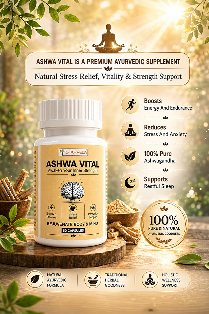 Starveda Ashwagandha Capsules | Strength & Stress Relief | 60 Caps