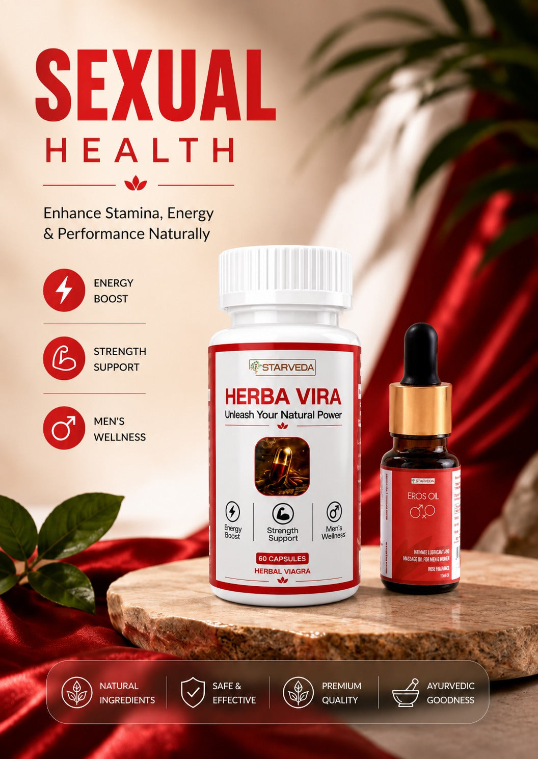 Starveda Eros Oil & Herba Vira Combo | Intimate Wellness Kit