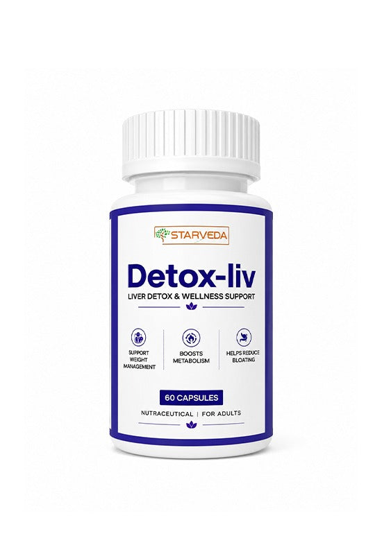 Starveda Detox Liv Capsules | Liver Detox & Health | 30 Caps x2