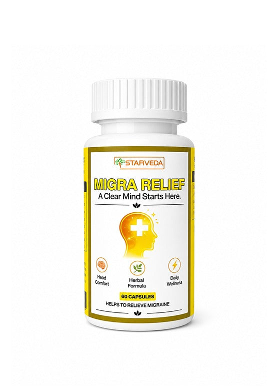 Starveda Migra Relief Capsules | Migraine Relief | 60 Caps