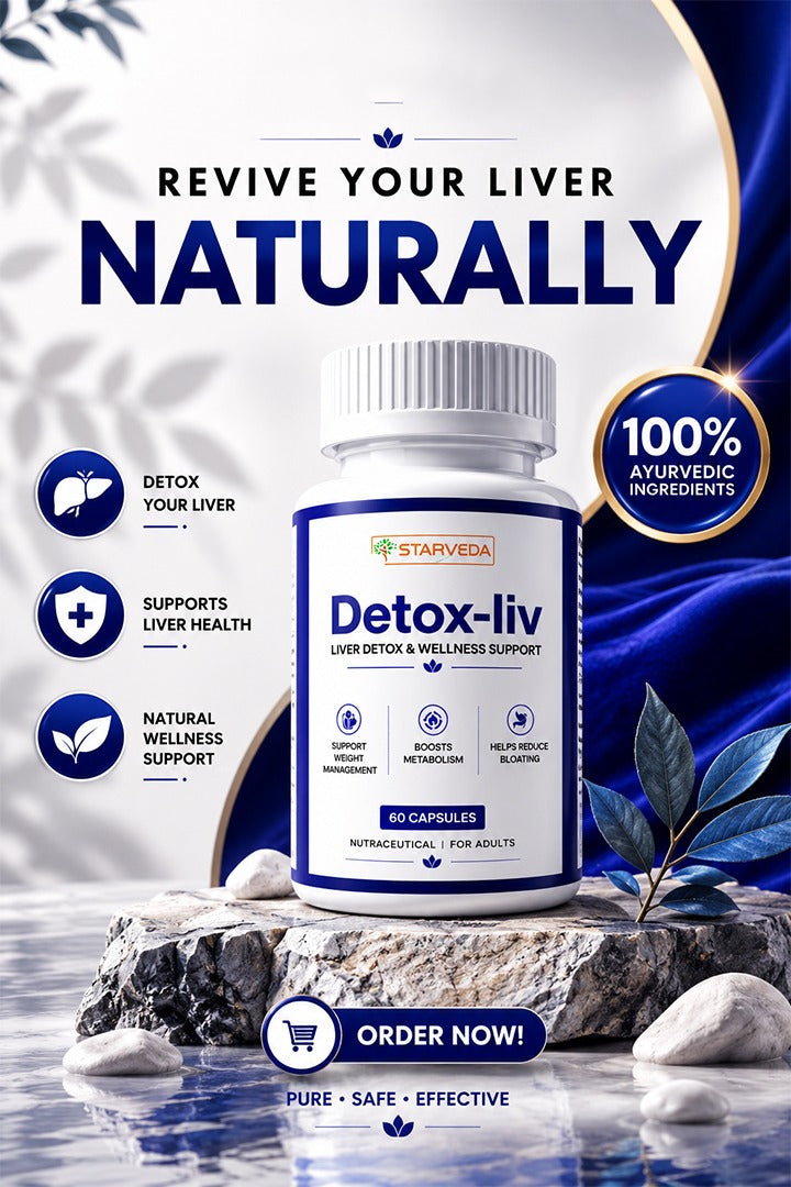 Starveda Detox Liv Capsules | Liver Detox & Health | 30 Caps x2