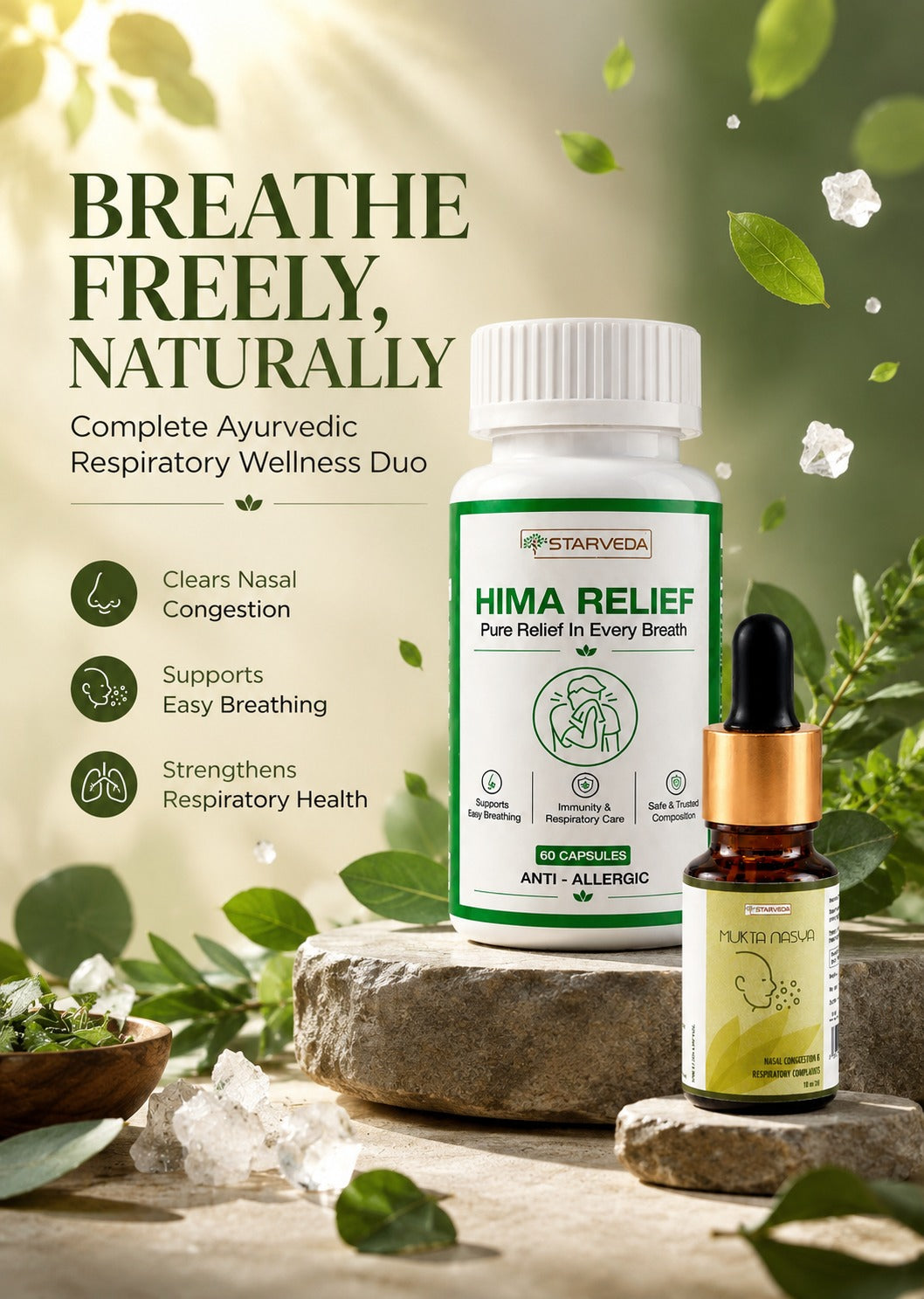 Starveda Nasya Oil & Hima Relief Combo | Nasal Kit