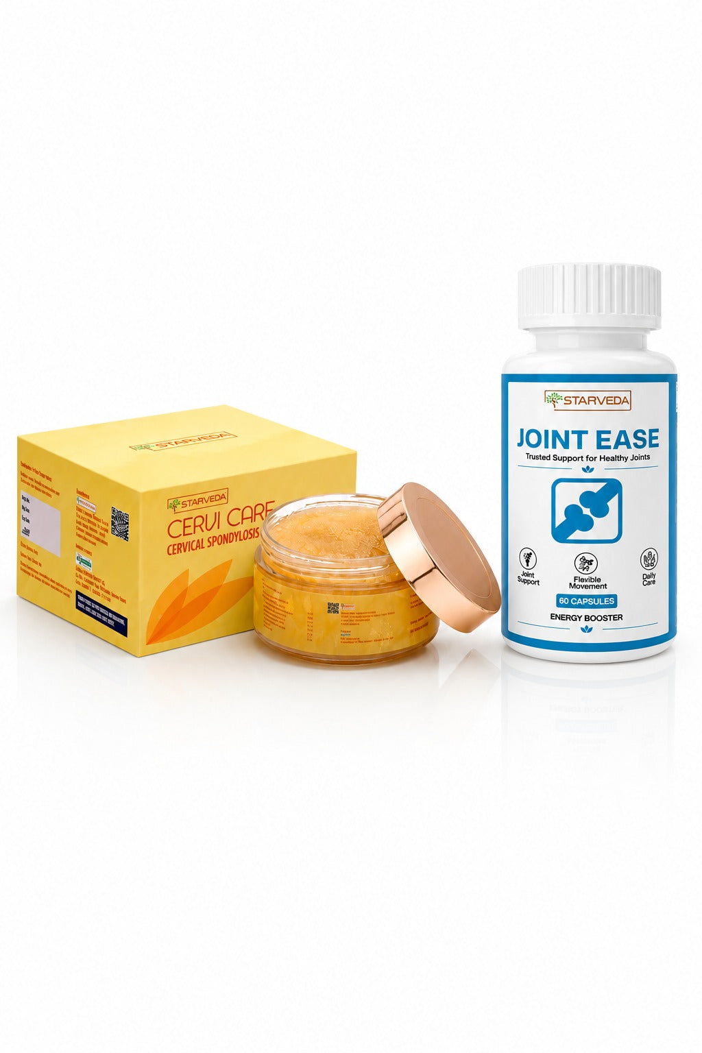 Starveda Cervical Cream & Joint Ease Capsule Combo | Pain Relief Kit